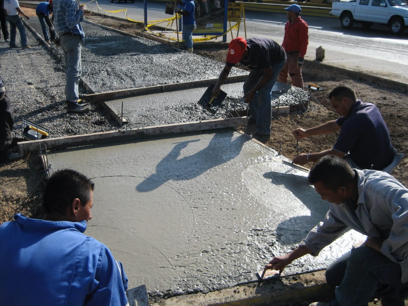 Crew during a concrete pour