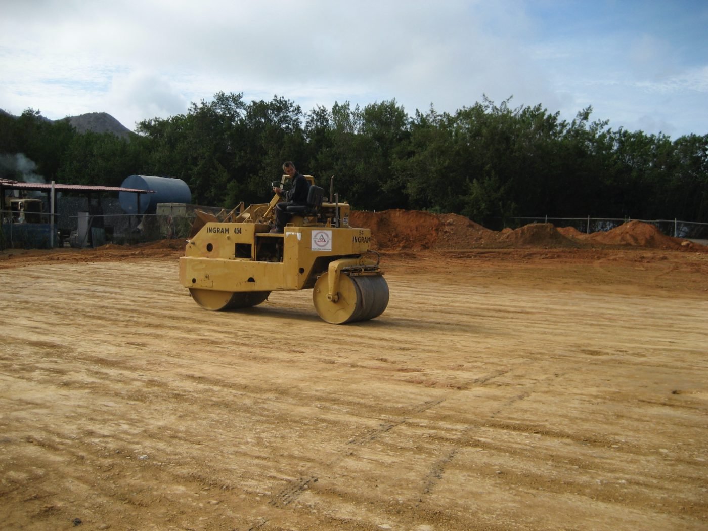 Storage yard and compaction equipment